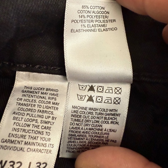 Lucky Brand Mens 412 Athletic Slim Jeans Black Wash Size 32x32 - Picture 7 of 9
